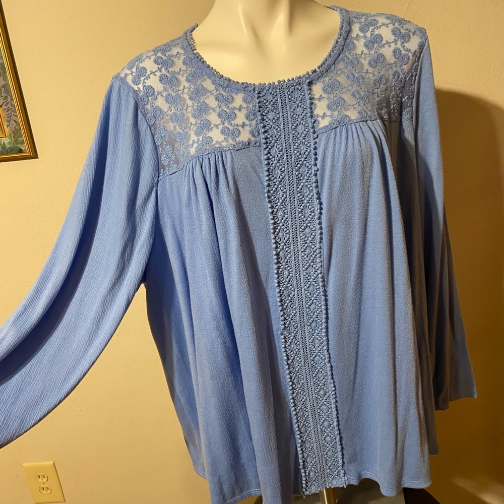 New Directions 2X polyester rayon spandex blouse